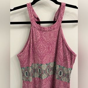 Prana maxi dress purple teal with built in shelf bra.